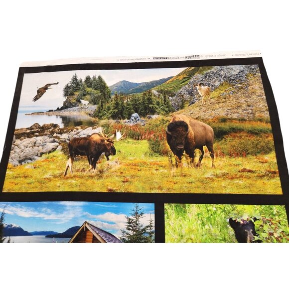 Natures Wonder Scenic Wildlife Fabric Panel 24"x44" By Studio RK For Robert Kauf - Picture 2 of 14